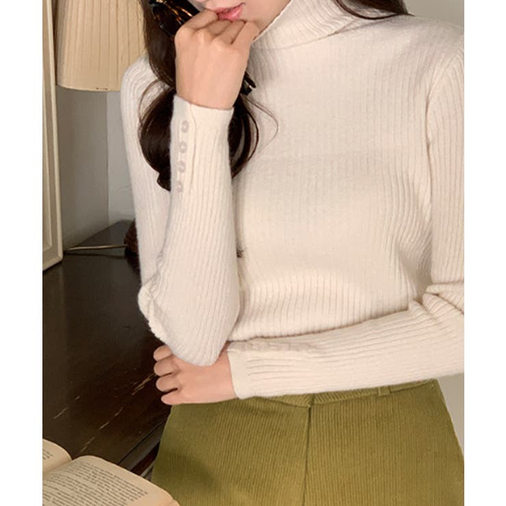 タートルネック リブニットプルオーバー | VIVID LADY | 詳細画像1 