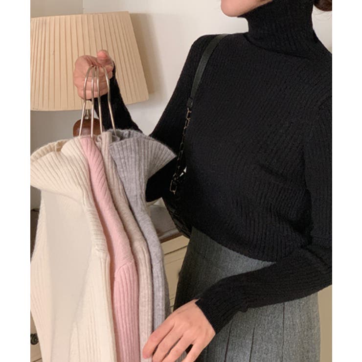 タートルネック リブニットプルオーバー | VIVID LADY | 詳細画像43 