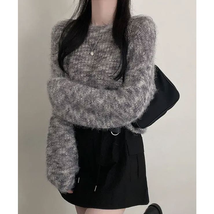 ミックスカラー ボートネックニット | VIVID LADY | 詳細画像1 