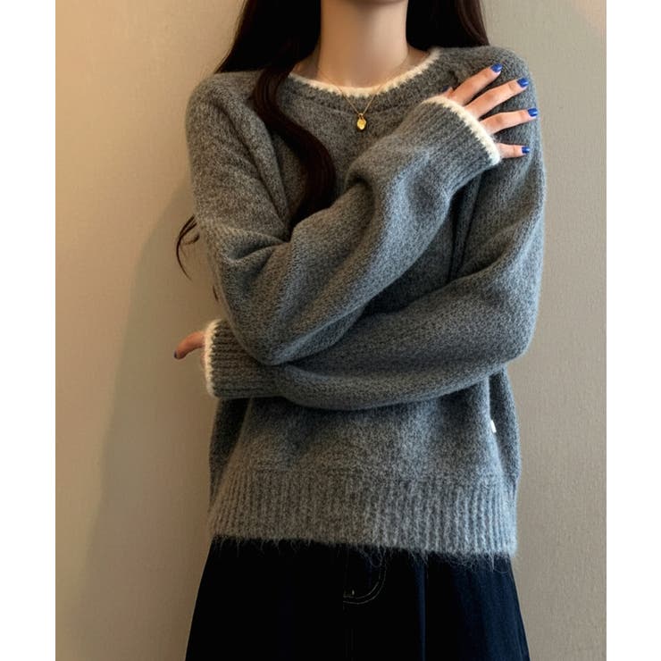 配色 ふわふわニットプルオーバー | VIVID LADY | 詳細画像10 