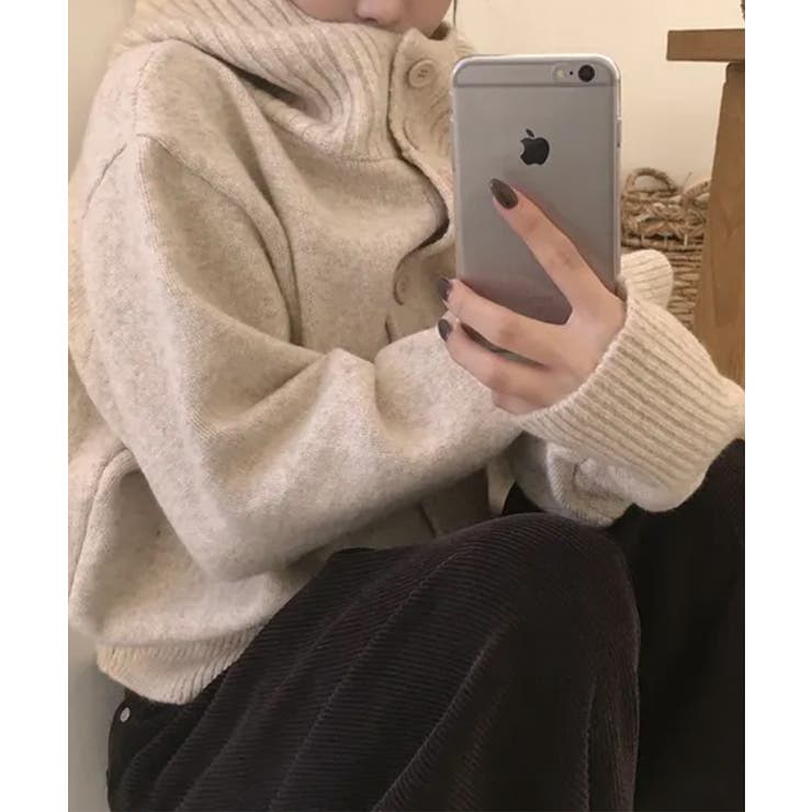 リブフード ハイネック ニットパーカー | VIVID LADY | 詳細画像4 