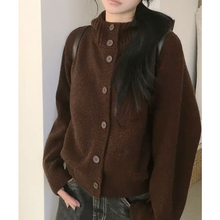 リブフード ハイネック ニットパーカー | VIVID LADY | 詳細画像11 