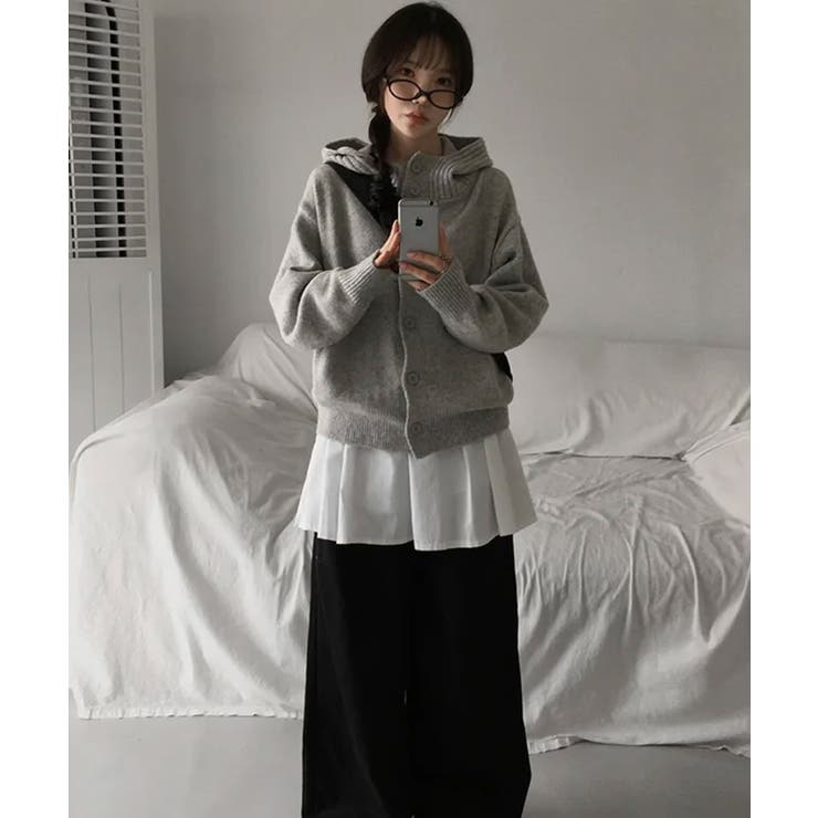 リブフード ハイネック ニットパーカー | VIVID LADY | 詳細画像25 