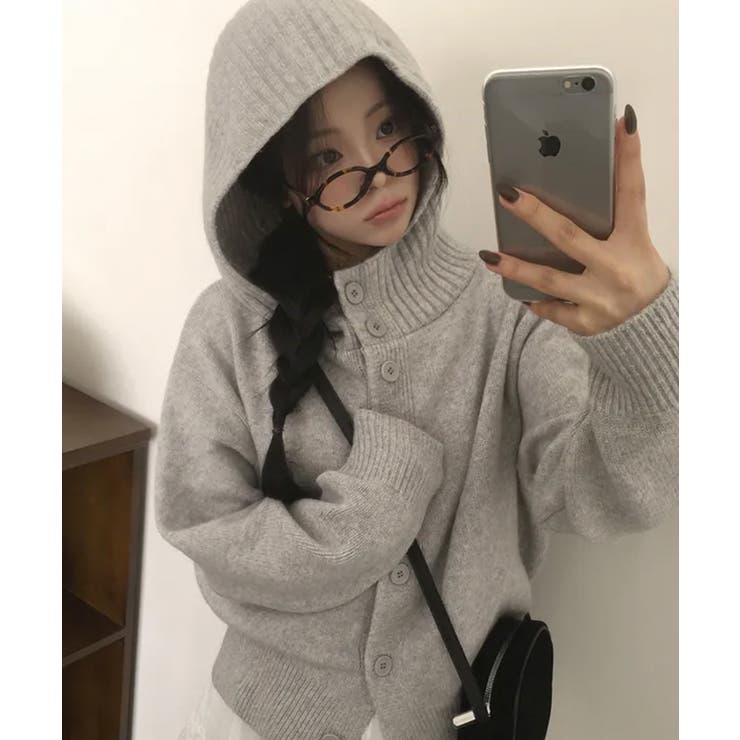 リブフード ハイネック ニットパーカー | VIVID LADY | 詳細画像28 