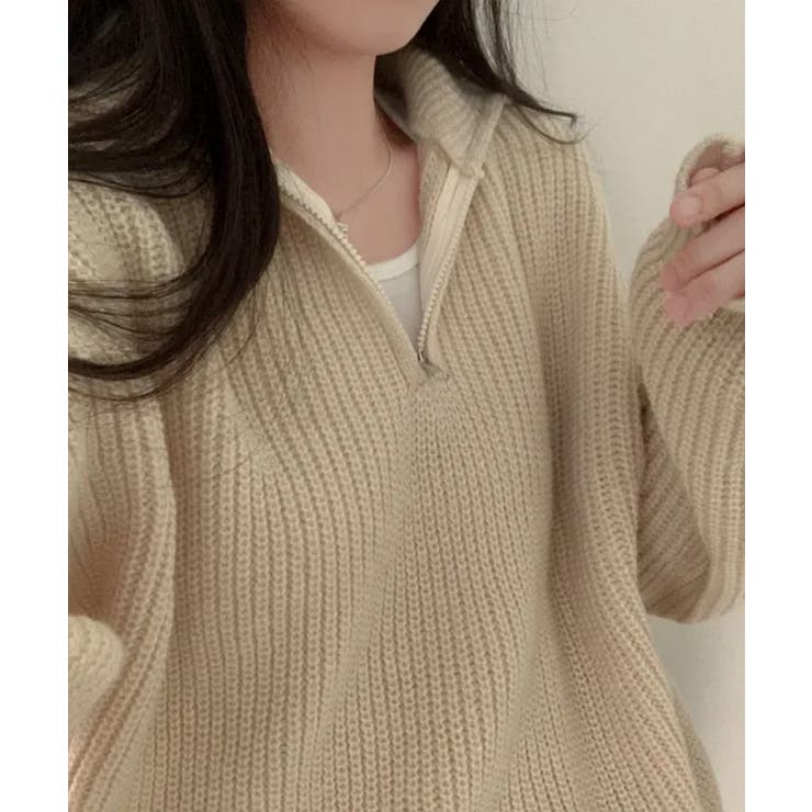 ハーフジップ ハイネックニット プルオーバー | VIVID LADY | 詳細画像3 