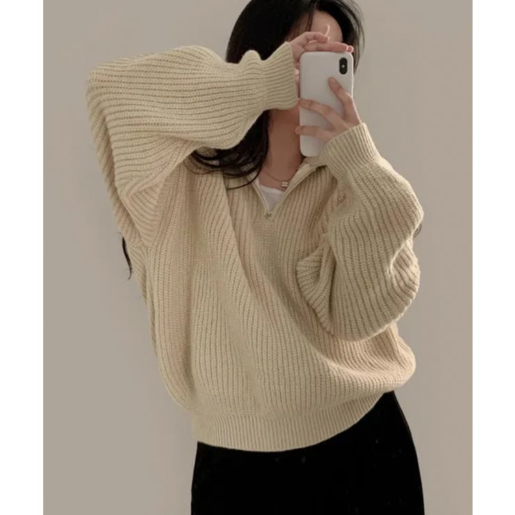 ハーフジップ ハイネックニット プルオーバー | VIVID LADY | 詳細画像7 