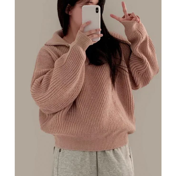 ハーフジップ ハイネックニット プルオーバー | VIVID LADY | 詳細画像11 