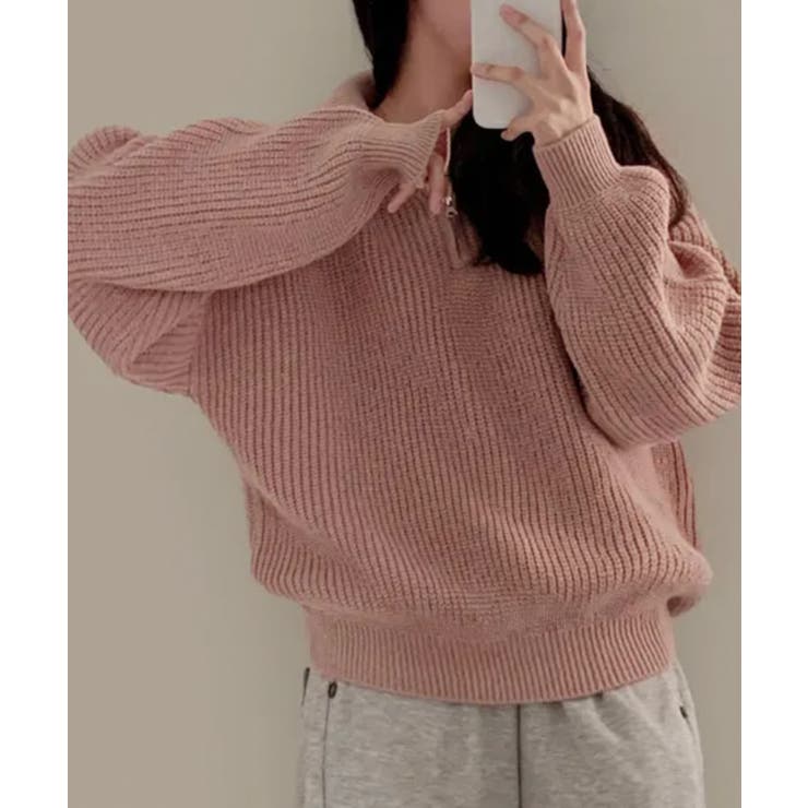 ハーフジップ ハイネックニット プルオーバー | VIVID LADY | 詳細画像12 