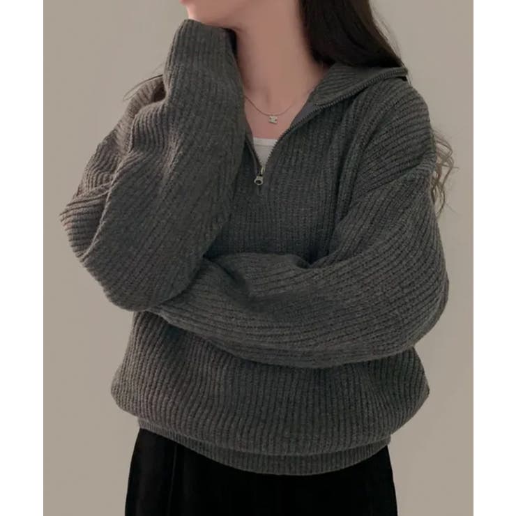 ハーフジップ ハイネックニット プルオーバー | VIVID LADY | 詳細画像23 