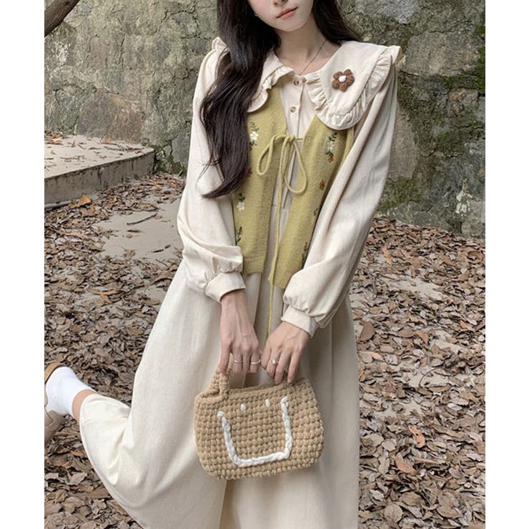 リボン刺繍ベスト ベストレディース 秋冬[品番：KH000014895]｜VIVID