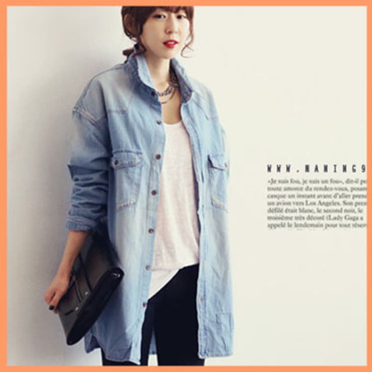 ビンテージロングデニムシャツ ウォッシングブルー シャツ 品番 Kh Vivid Lady ビビッドレディー のレディース ファッション通販 Shoplist ショップリスト