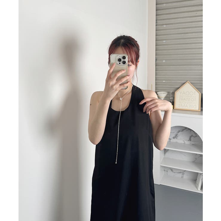ツイスト ストラップ ロングワンピース[品番：KH000015354