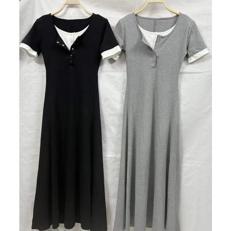 レイヤード風 ロングワンピース Aライン | VIVID LADY | 詳細画像6 