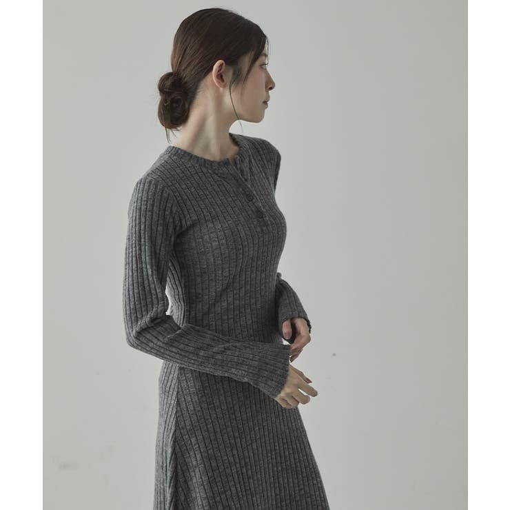 ヘンリーネックリブニットワンピース | VIVID LADY | 詳細画像3 