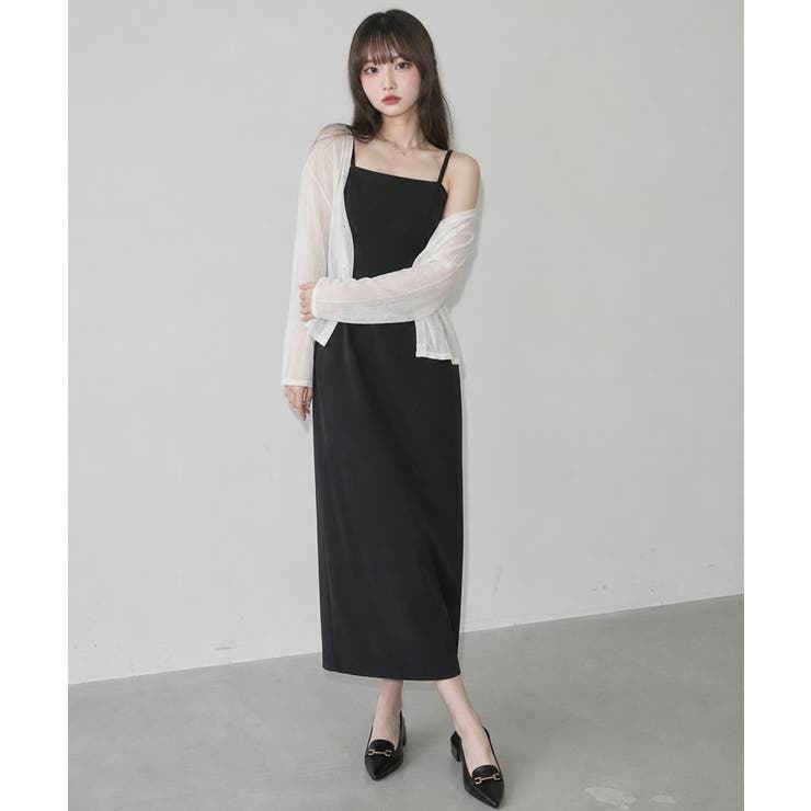 カップ付ノースリーブ ロングワンピース[品番：KH000015771]｜VIVID