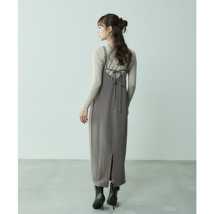 あい【美品】ICBノースリーブロングワンピース セール】 【洗える】 ストレッチハンマーサテン ノースリーブ