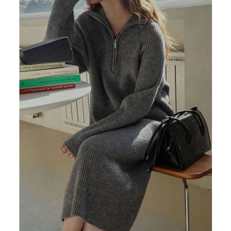 ニットワンピース ロング 長袖[品番：KH000014437]｜VIVID LADY