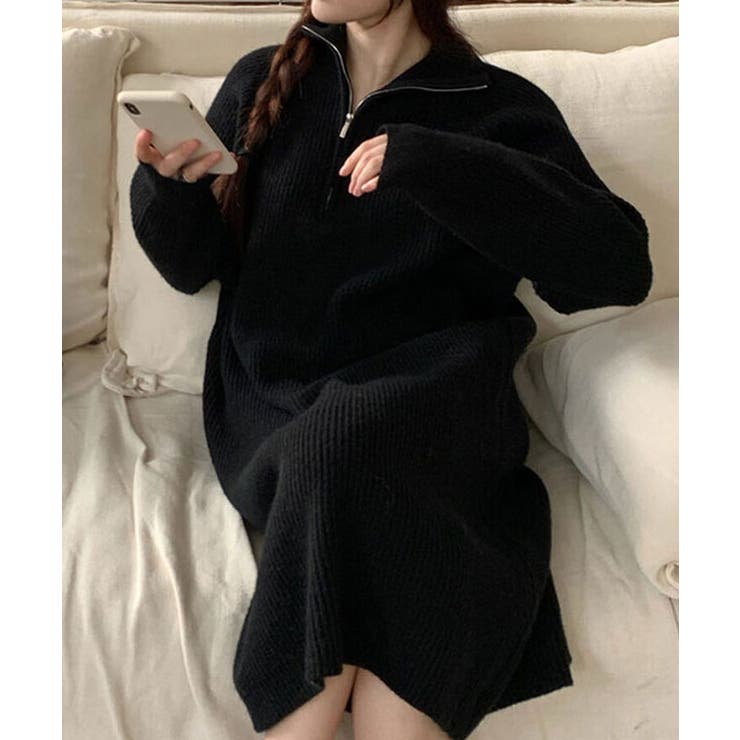 ニットワンピース ロング 長袖[品番：KH000014437]｜VIVID LADY