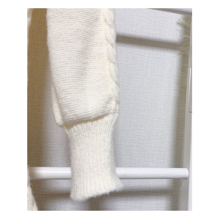 Vネックニットワンピースショート丈 レディース ケーブルニット | VIVID LADY | 詳細画像6 