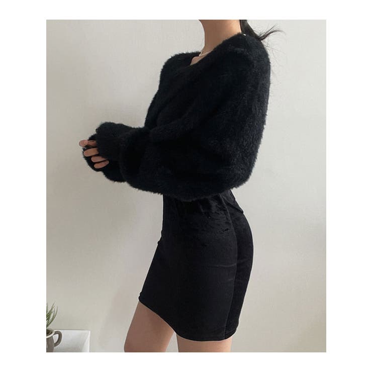 ベロアキャミソールミニワンピース レディース ノースリーブ[品番