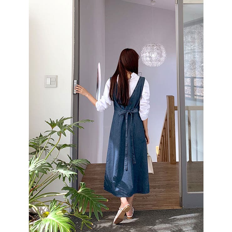 デニム ビスチェワンピース ロングドレス 【公式通販】
