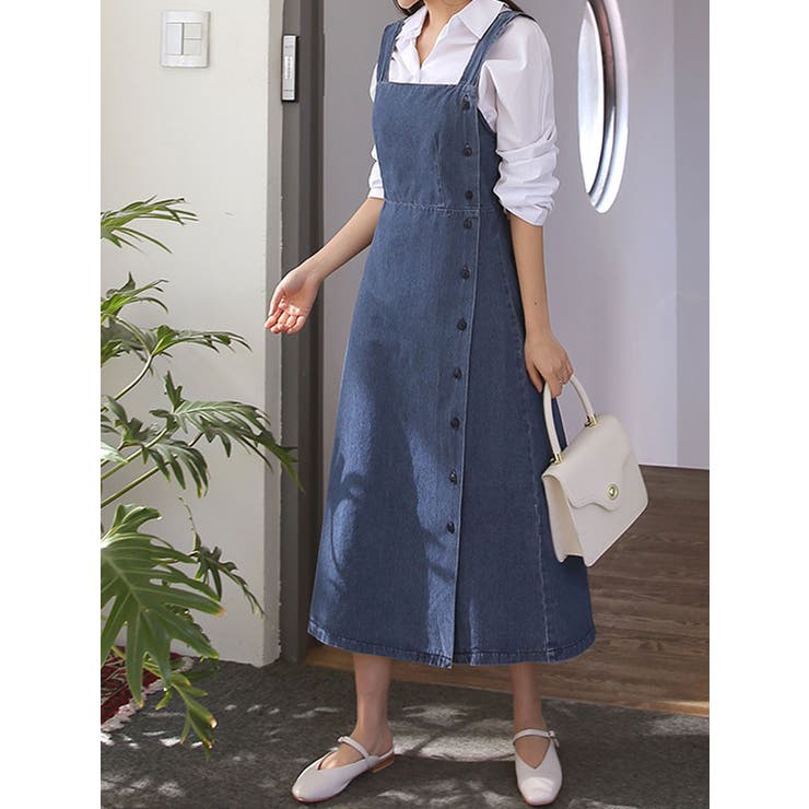 デニム ビスチェワンピース ロングドレス 【公式通販】