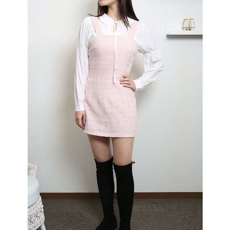 春ツイードビスチェワンピースショート丈 レディース 長袖 | VIVID LADY | 詳細画像21 