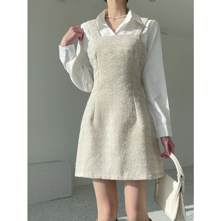 春ツイードビスチェワンピースショート丈 レディース 長袖 | VIVID LADY | 詳細画像14 