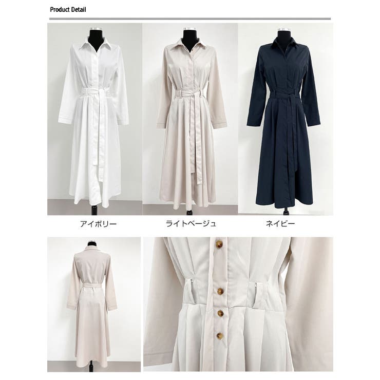 春シャツロングワンピース レディース 長袖[品番：KH000013435]｜VIVID