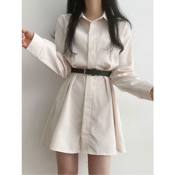 GIANA PARISIENNE ミニ シャツ ワンピース ベルト付き シャツミニワンピース ベルト付き ワンピース[品番:KH000013632