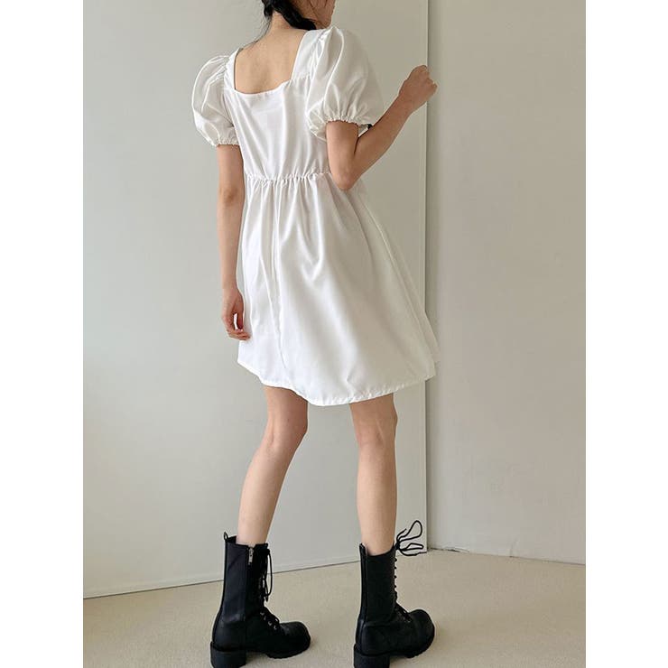 Sunset Park 半袖ミニワンピース ブラック/ホワイト FREAK'S STORE/ビッグシルエットTシャツ半袖ミニワンピース