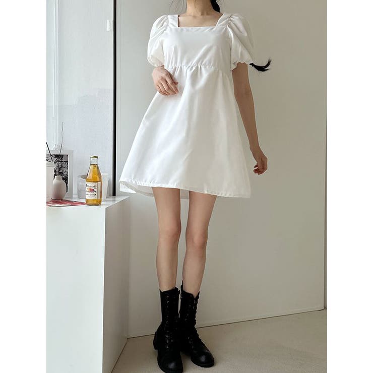 Sunset Park 半袖ミニワンピース ブラック/ホワイト FREAK'S STORE/ビッグシルエットTシャツ半袖ミニワンピース