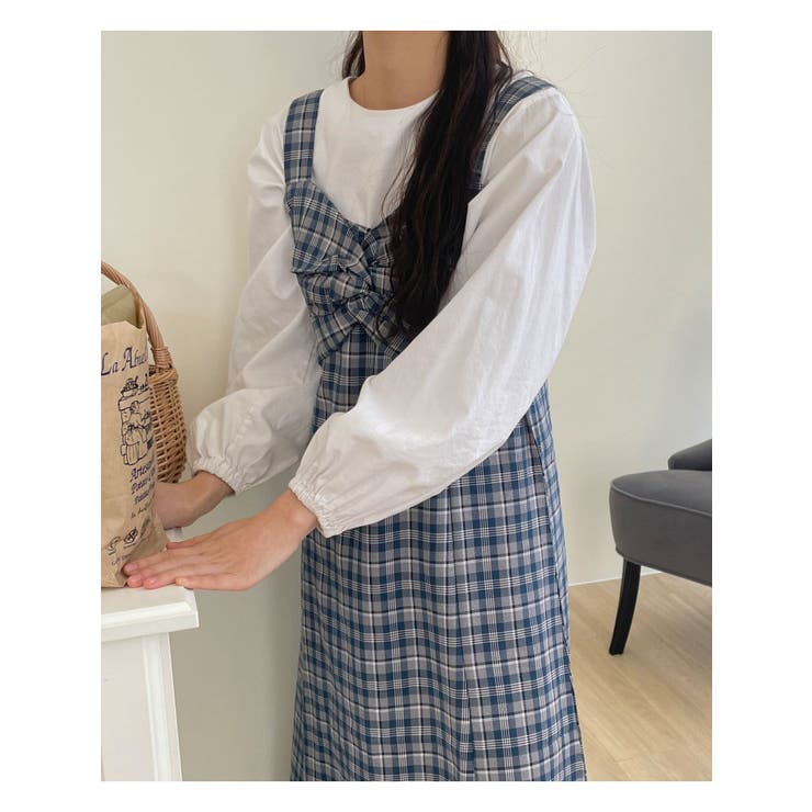 グリードインターナショナル　チェック柄キャミソールロングワンピース グリードインターナショナル チェック柄キャミソールロング