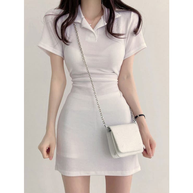 ベーシックポロシャツミニワンピース 半袖 ショート丈[品番