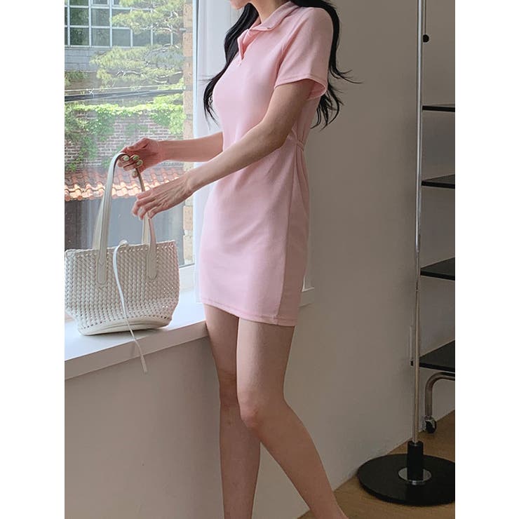ベーシックポロシャツミニワンピース 半袖 ショート丈[品番