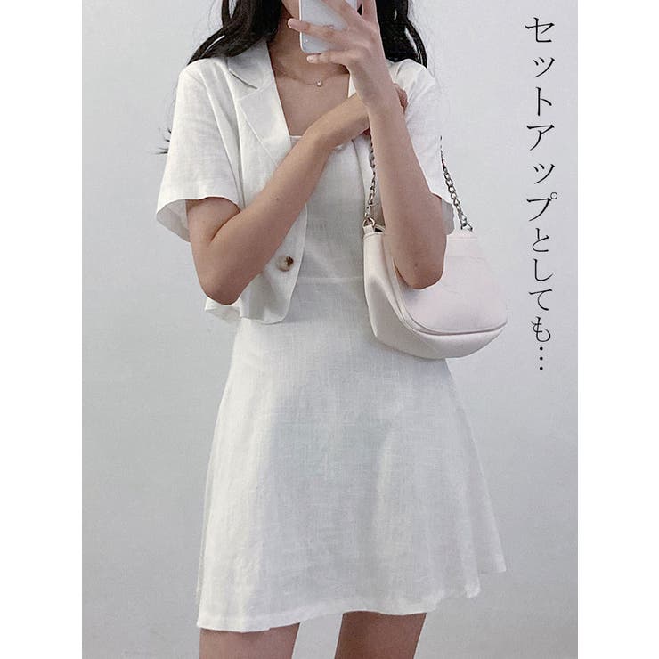 SARAXJIJI ビスコースリネン キャミソールワンピース
