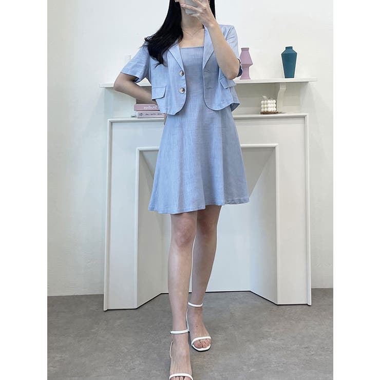 サマーリネンキャミソールワンピース 全3色 リネンキャミソール