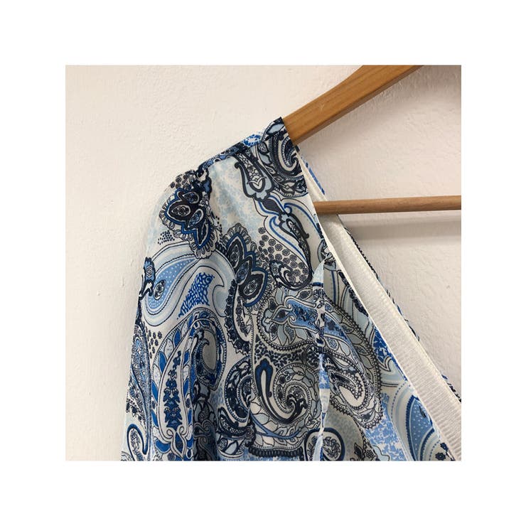 ペイズリー柄シフォンロングワンピース 全2色 ロングワンピ[品番