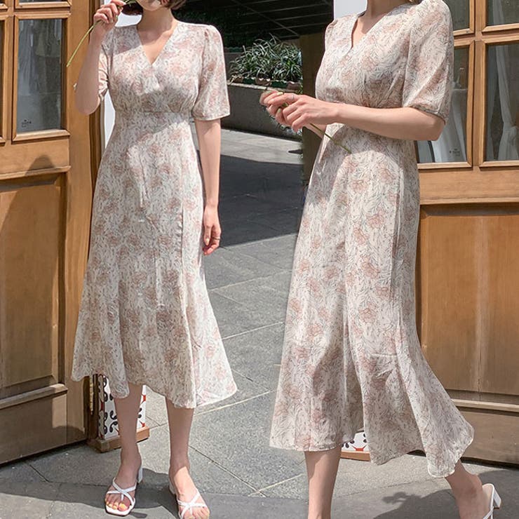 フラワー柄半袖ロングワンピース 全1色 花柄 品番 Kh Vivid Lady ビビッドレディー のレディースファッション通販 毎日送料無料 Shoplist ショップリスト