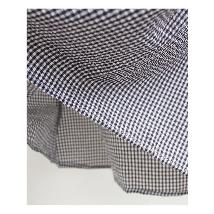 ギンガムチェック柄ワンピース ひざ丈 全7色[品番：KH000012552