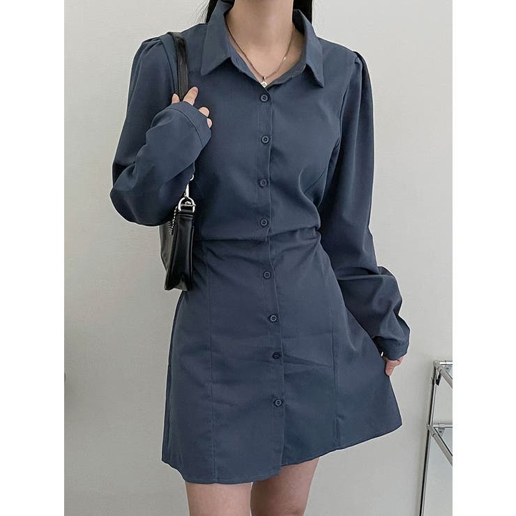 PATOU★リルミニシャツワンピース関税込 レイヤードタックシャツミニワンピース｜シャツワンピース