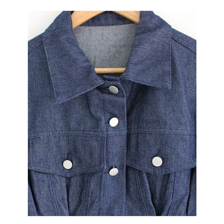 y2k デニムジャケット デニムワンピ 2wayデニムジャケットワンピース Y2K 長袖[品番：KH000012818