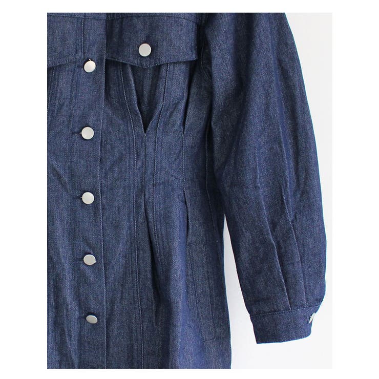 y2k デニムジャケット デニムワンピ 2wayデニムジャケットワンピース Y2K 長袖[品番：KH000012818