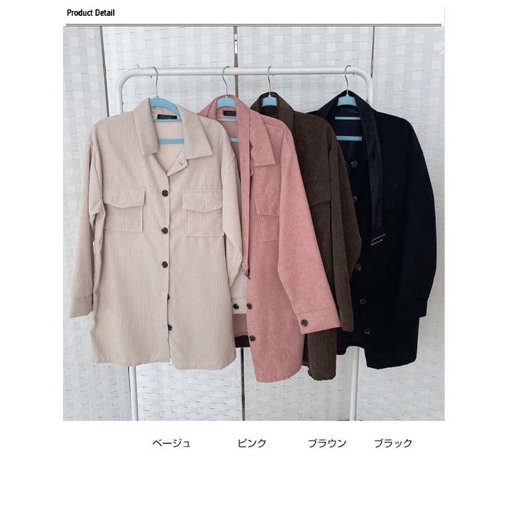 コーデュロイシャツミニワンピース レディース 春秋[品番