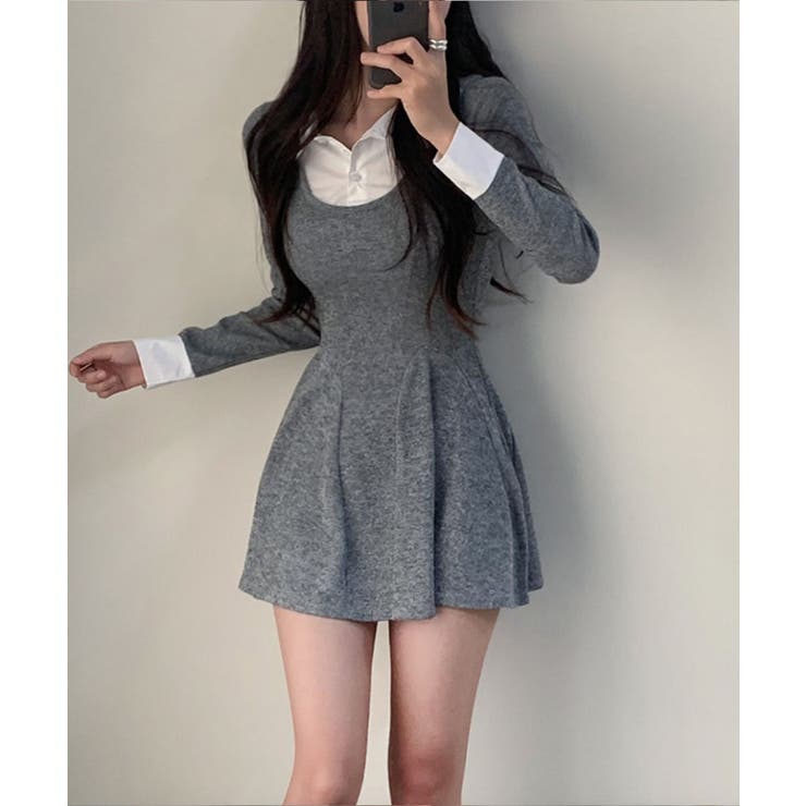 シャツワンピース レイヤード風 切替シャツワンピース | VIVID LADY | 詳細画像18 