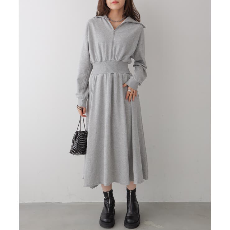 ハーフジップ スウェットワンピース | VIVID LADY | 詳細画像6 