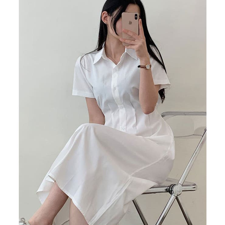 シャツワンピース 半袖 ワンピース[品番：KH000014096]｜VIVID LADY
