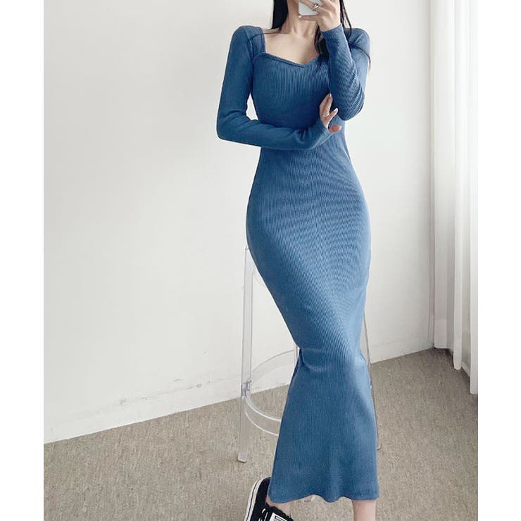 ロングワンピース 長袖 全4色[品番：KH000014123]｜VIVID LADY