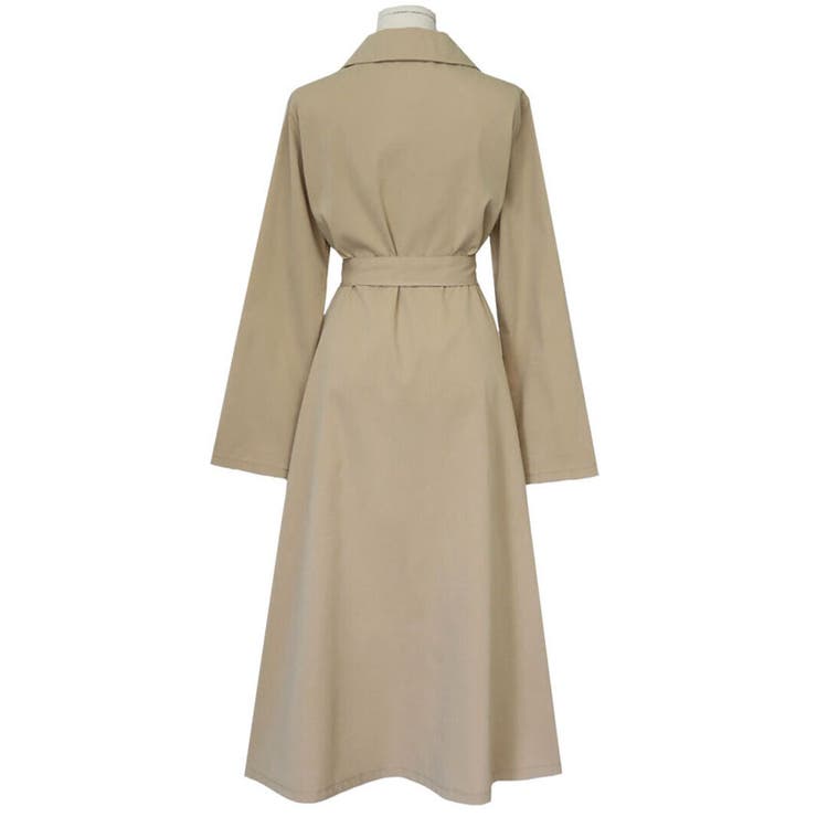 エレガントなムードのトレンチロングワンピース ベルトセット 秋[品番
