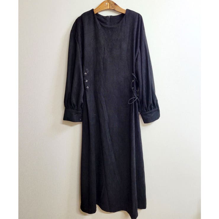 ブラック | レースアップワンピース ミディアム丈 レディース | VIVID LADY